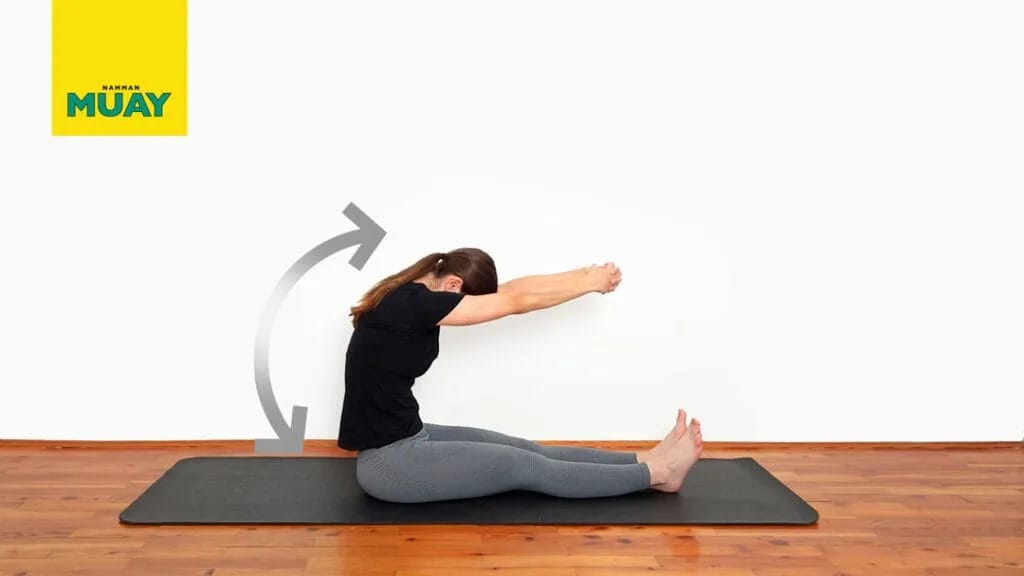 Protažení romboidů vsedě pro úlevu od napětí